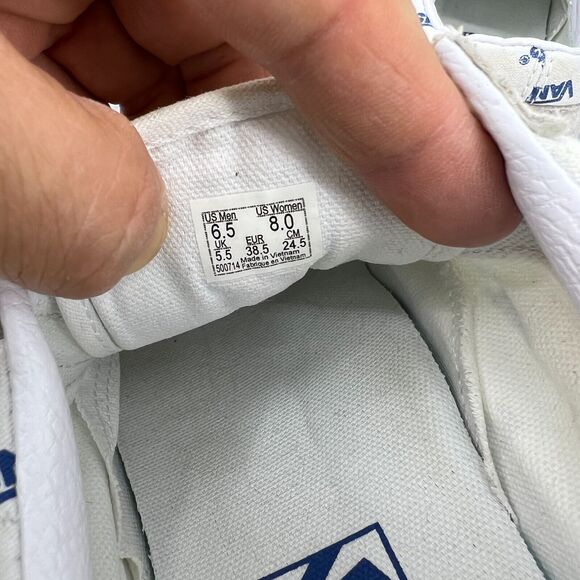 Vans Sneakers Womens 8 White Suede and Canvas Skate Skater Skateboarding Shoes - Picture 11 of 14